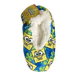 Nickelodeon SpongeBob Squarepants Fuzzy Babba Slipper Socks S/M, Shoe Size 8-13